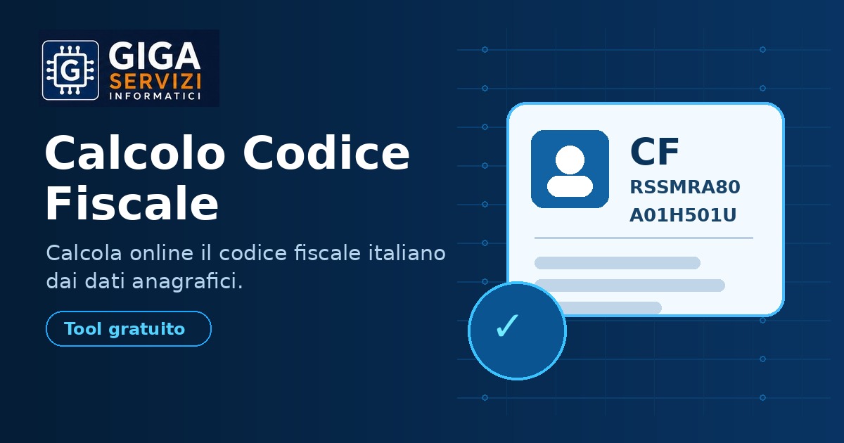 Calcolo Codice Fiscale online gratuito